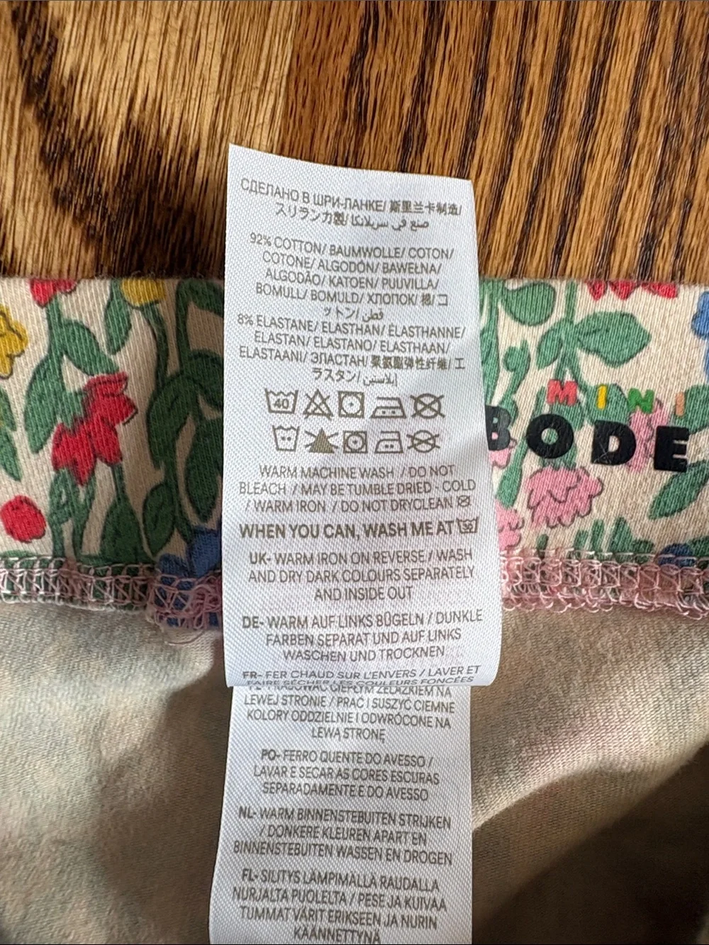 Mini Boden Floral Leggings in Green, Pink, Blue & Yellow, size 13-14. Like new